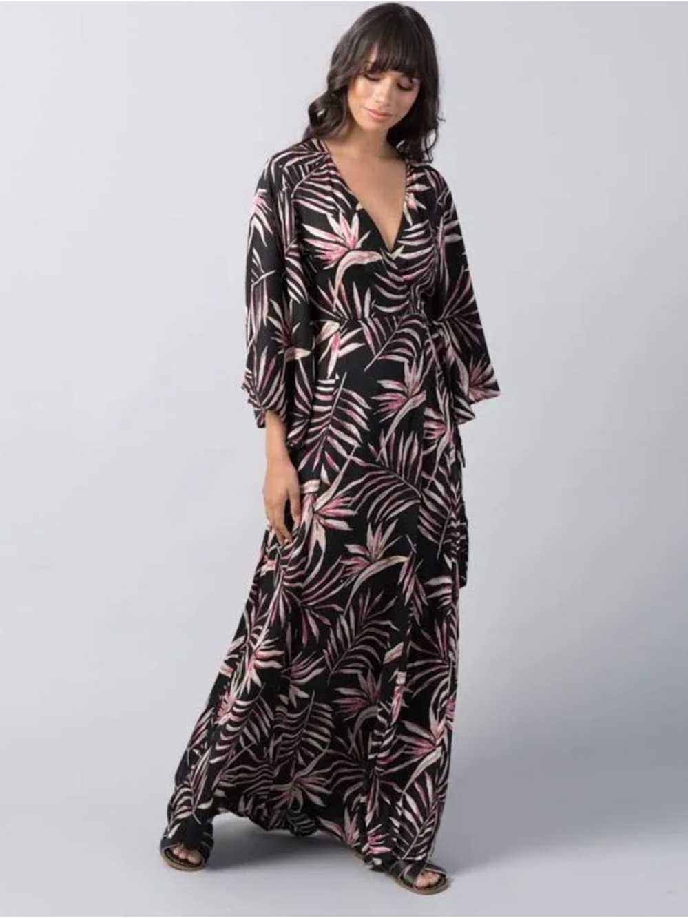 Amuse Society - Isle of Love Maxi Dress, Tropical Black print